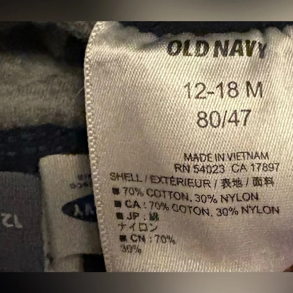 Old Navy STRAIGHT DROIT RECTO in navy Blue 12-18 months baby - Picture 4 of 4